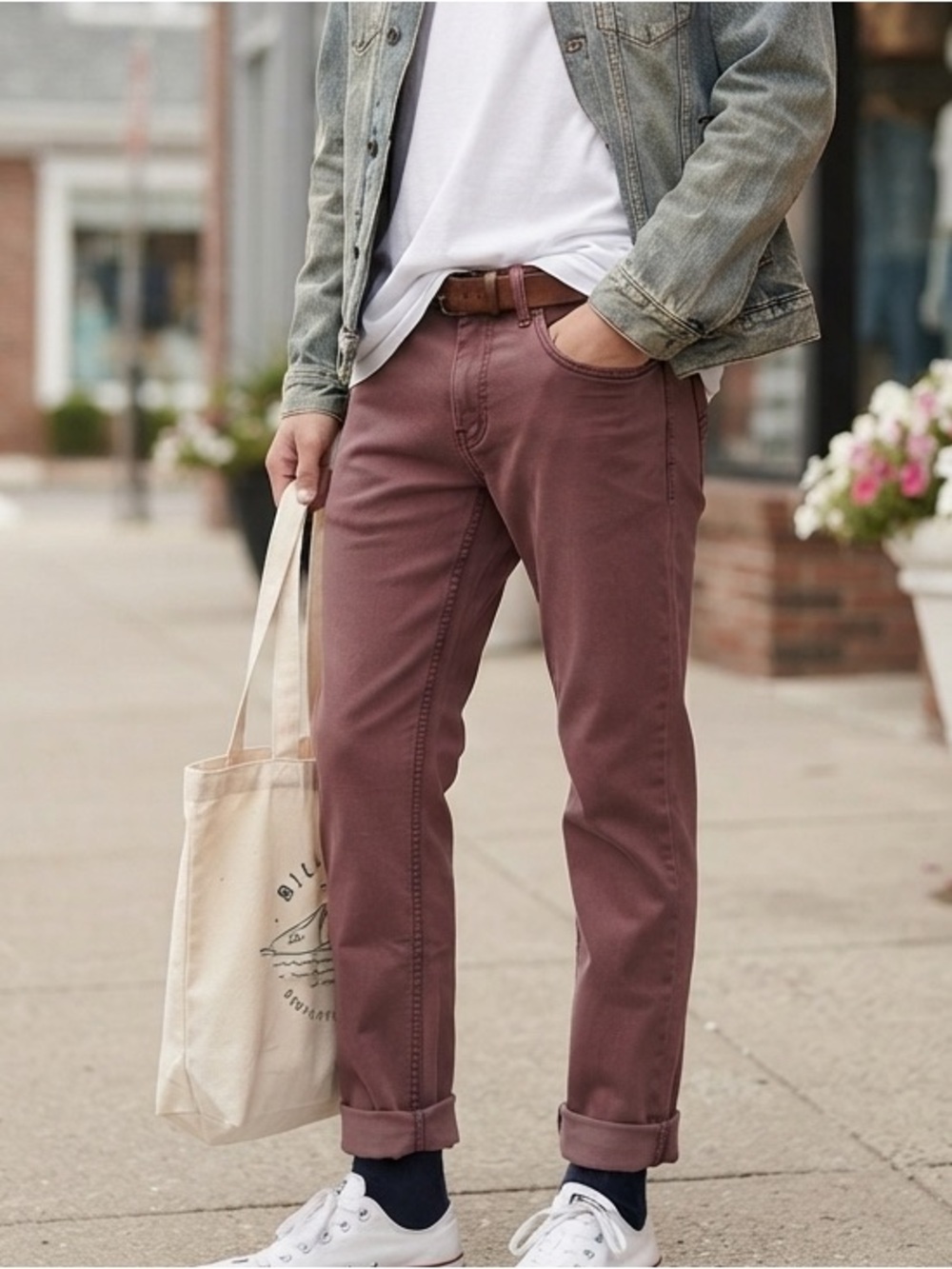 Billabong Double Standard Premium Design Men’s Burgundy Cotton Pants Size 32
